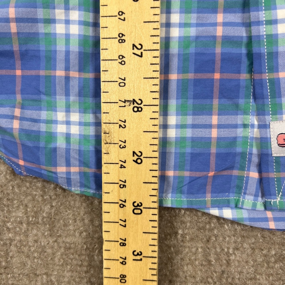 Vineyard Vines Performance Blue Plaid Button Down Slim Fit Murray Shirt Medium - Picture 7 of 7